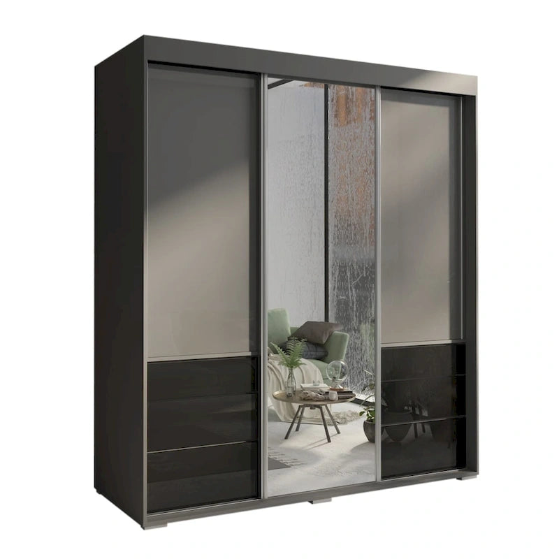 Armoire de style moderne à trois portes de 180 cm