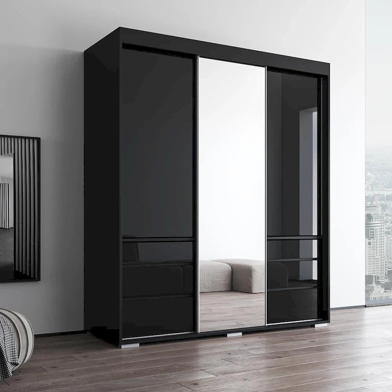Armoire de style moderne à trois portes de 180 cm