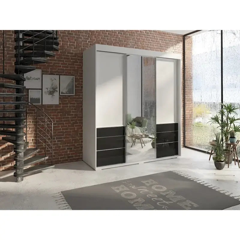 Armoire de style moderne à trois portes de 180 cm