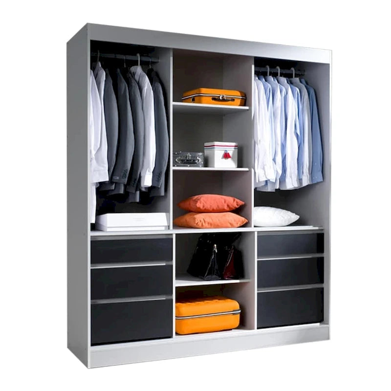 Armoire de style moderne à trois portes de 180 cm