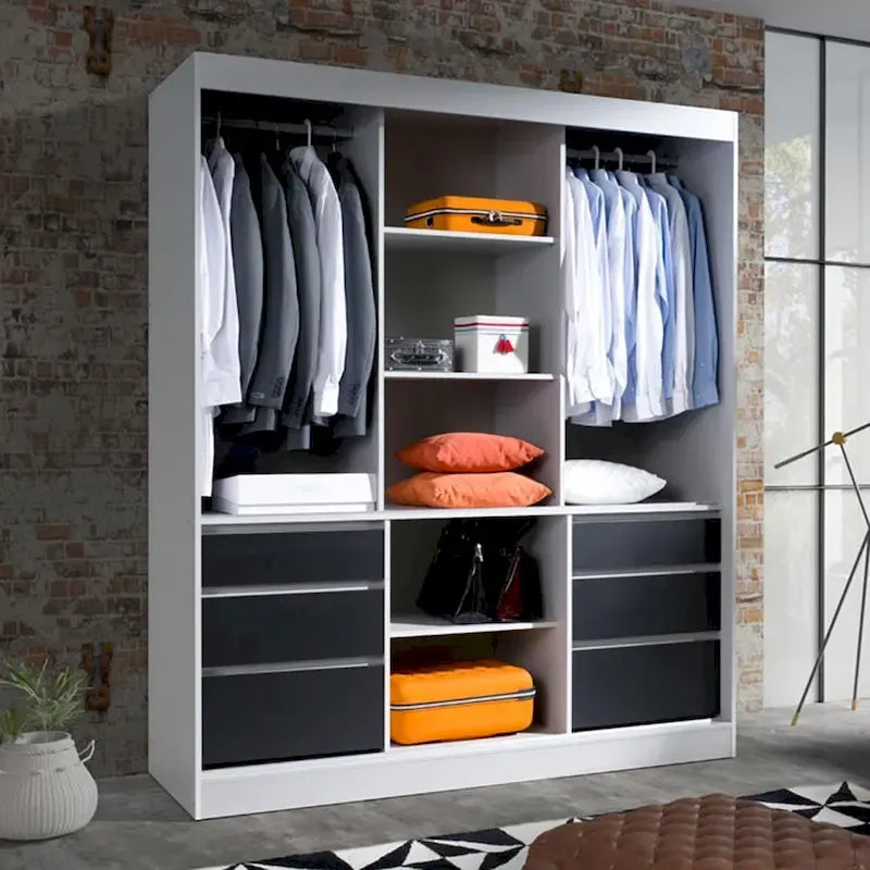 Armoire de style moderne à trois portes de 180 cm