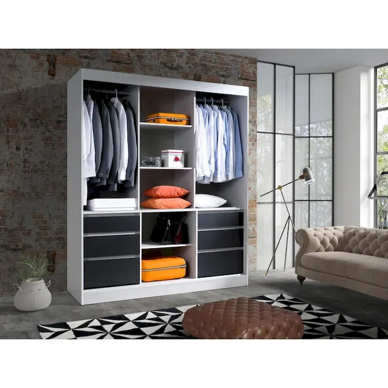 Armoire de style moderne à trois portes de 180 cm