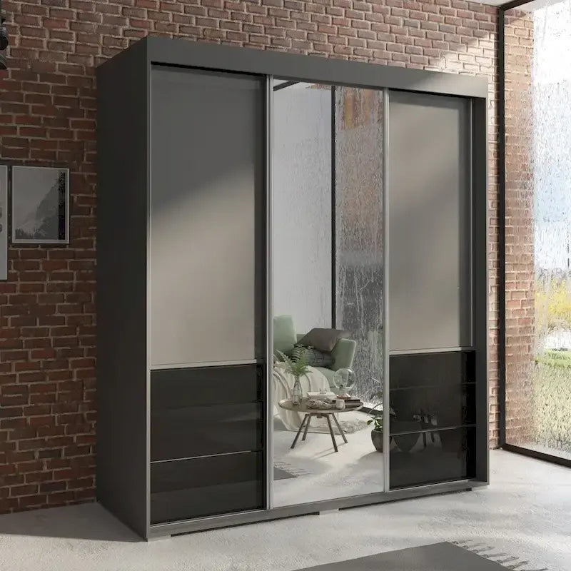 Armoire de style moderne à trois portes de 180 cm