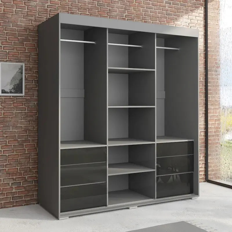Armoire de style moderne à trois portes de 180 cm