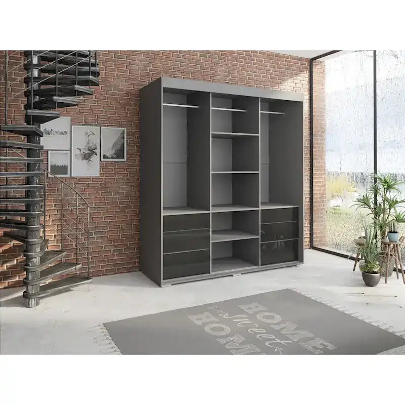 Armoire de style moderne à trois portes de 180 cm