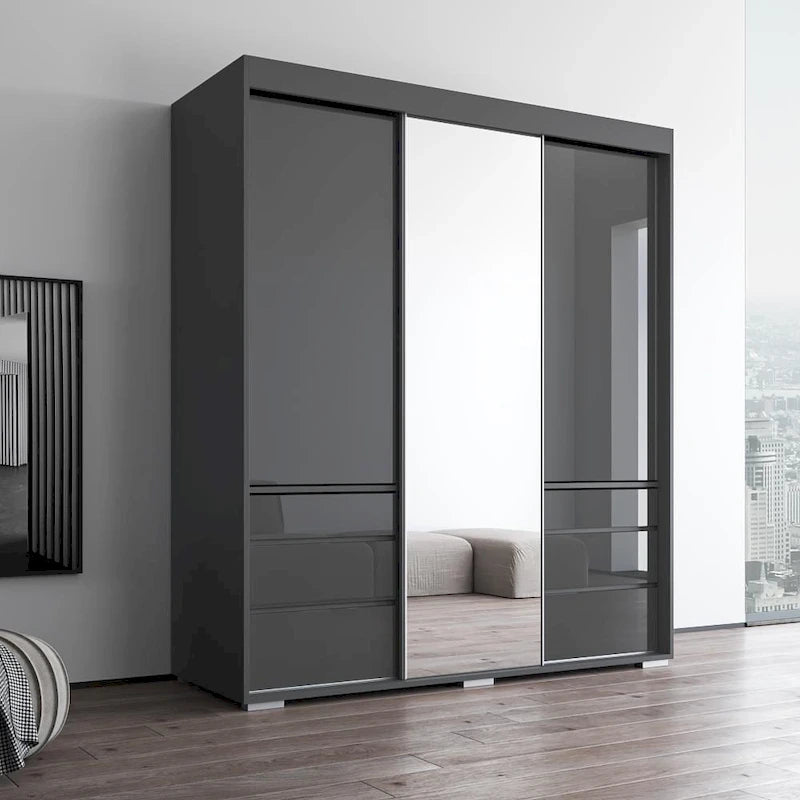 Armoire de style moderne à trois portes de 180 cm
