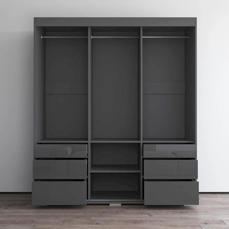 Armoire de style moderne à trois portes de 180 cm