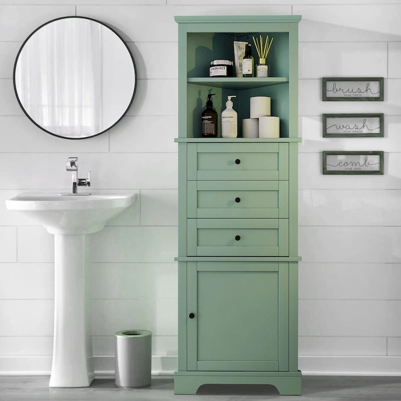 Meuble haut d'angle triangulaire pour salle de bain