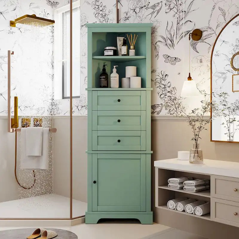 Meuble haut d'angle triangulaire pour salle de bain