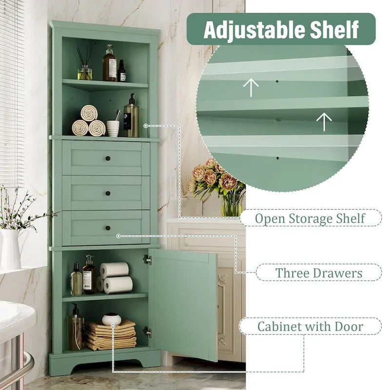 Meuble haut d'angle triangulaire pour salle de bain