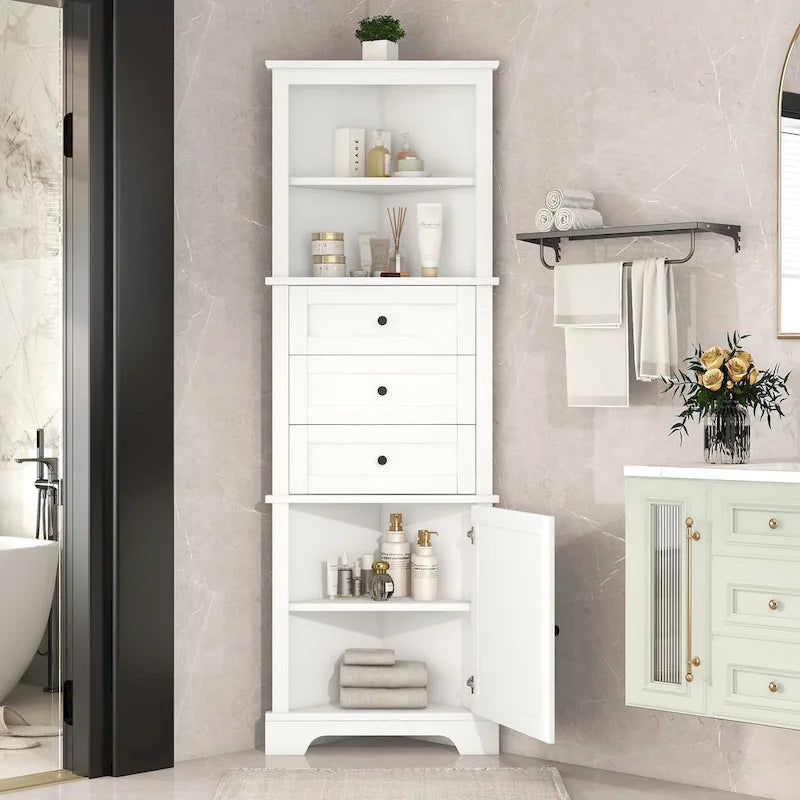 Meuble haut d'angle triangulaire pour salle de bain