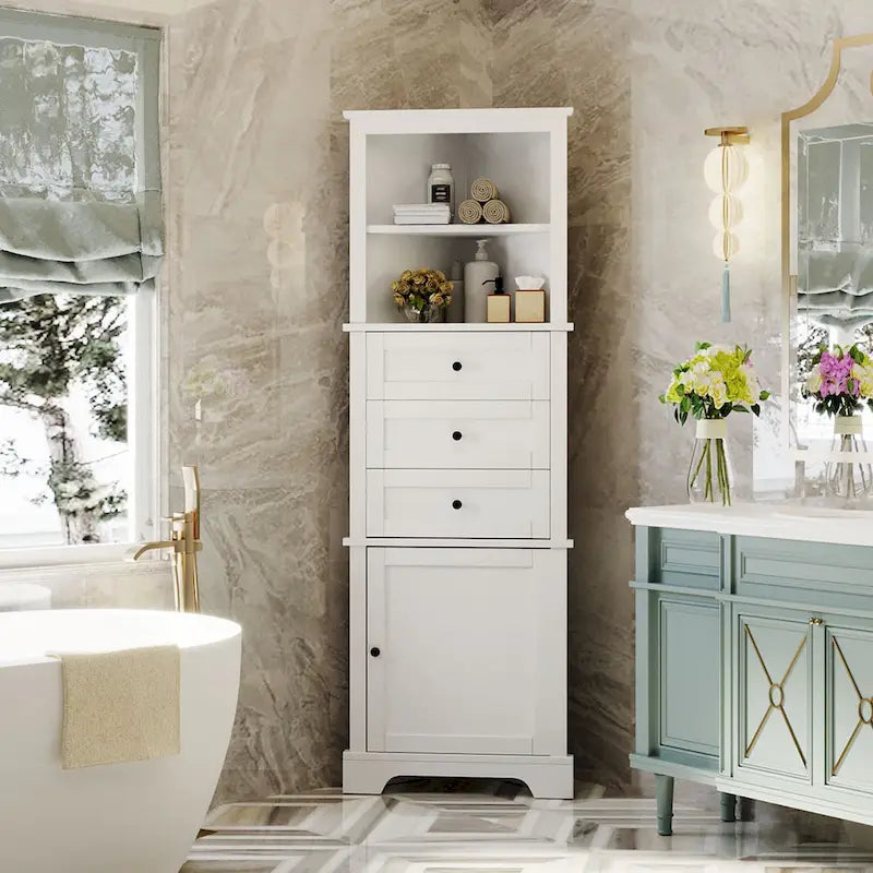 Meuble haut d'angle triangulaire pour salle de bain