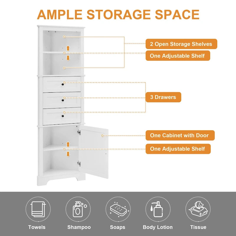 Meuble haut d'angle triangulaire pour salle de bain