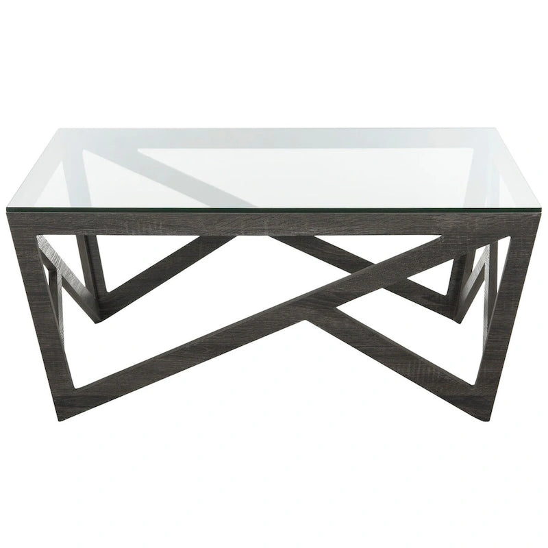 Table basse de salon en verre médiéval