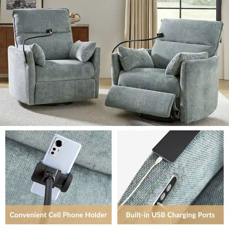 Fauteuil relax électrique/inclinable pour bébé avec fonction de pivotement