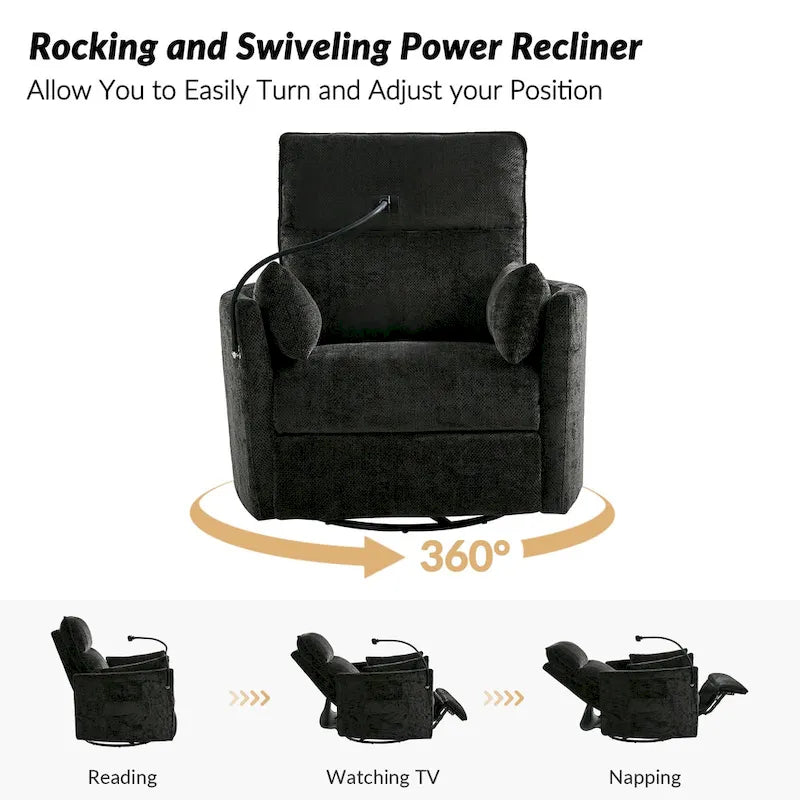 Fauteuil relax électrique/inclinable pour bébé avec fonction de pivotement