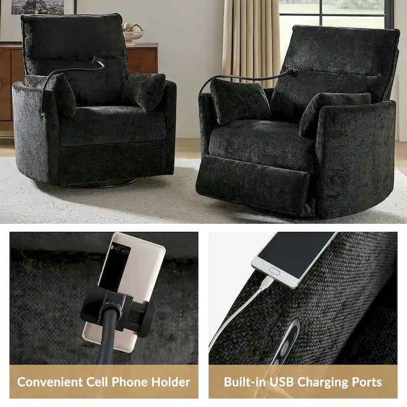 Fauteuil relax électrique/inclinable pour bébé avec fonction de pivotement