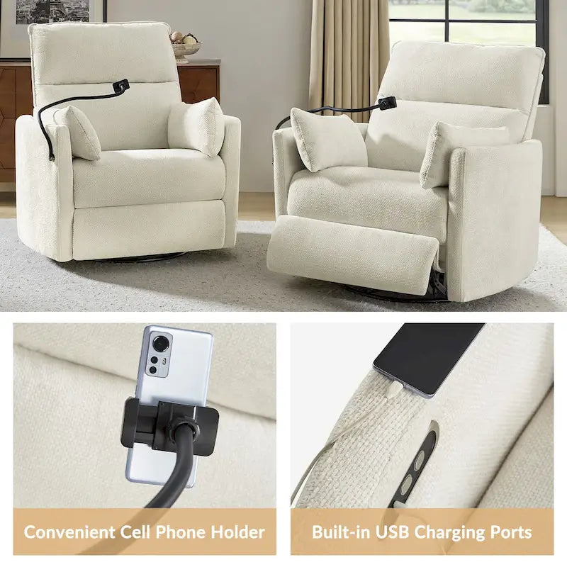 Fauteuil relax électrique/inclinable pour bébé avec fonction de pivotement