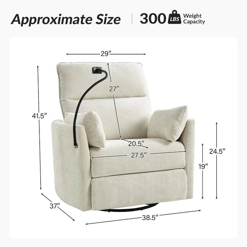 Fauteuil relax électrique/inclinable pour bébé avec fonction de pivotement