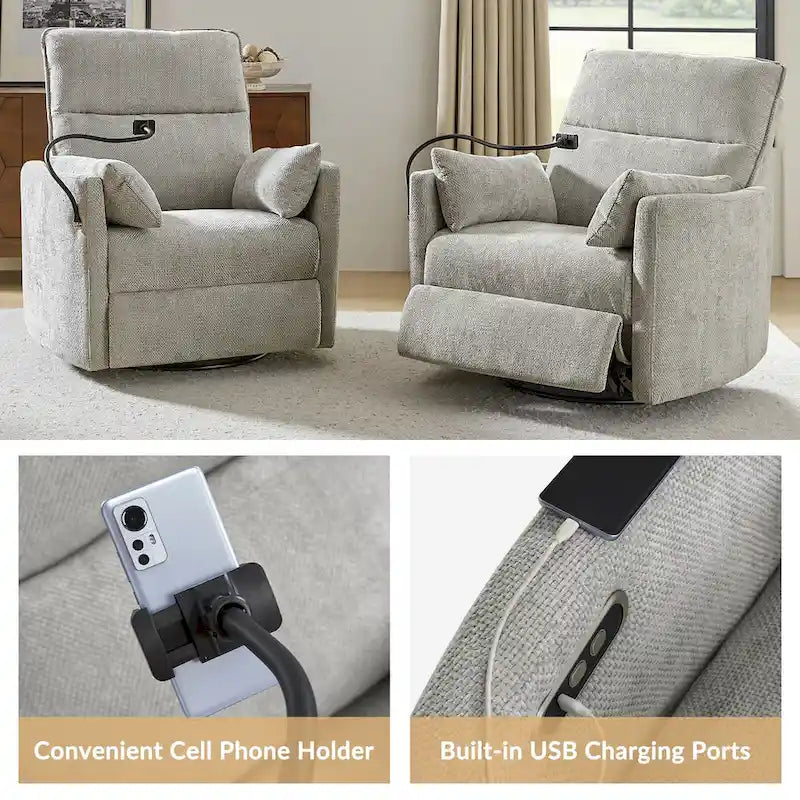 Fauteuil relax électrique/inclinable pour bébé avec fonction de pivotement