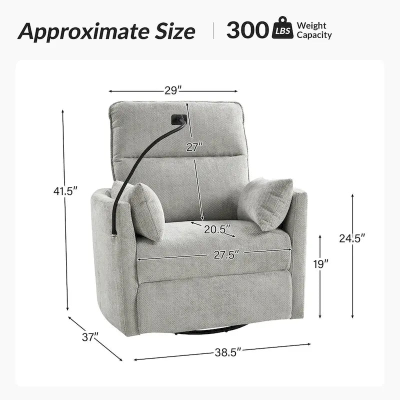 Fauteuil relax électrique/inclinable pour bébé avec fonction de pivotement