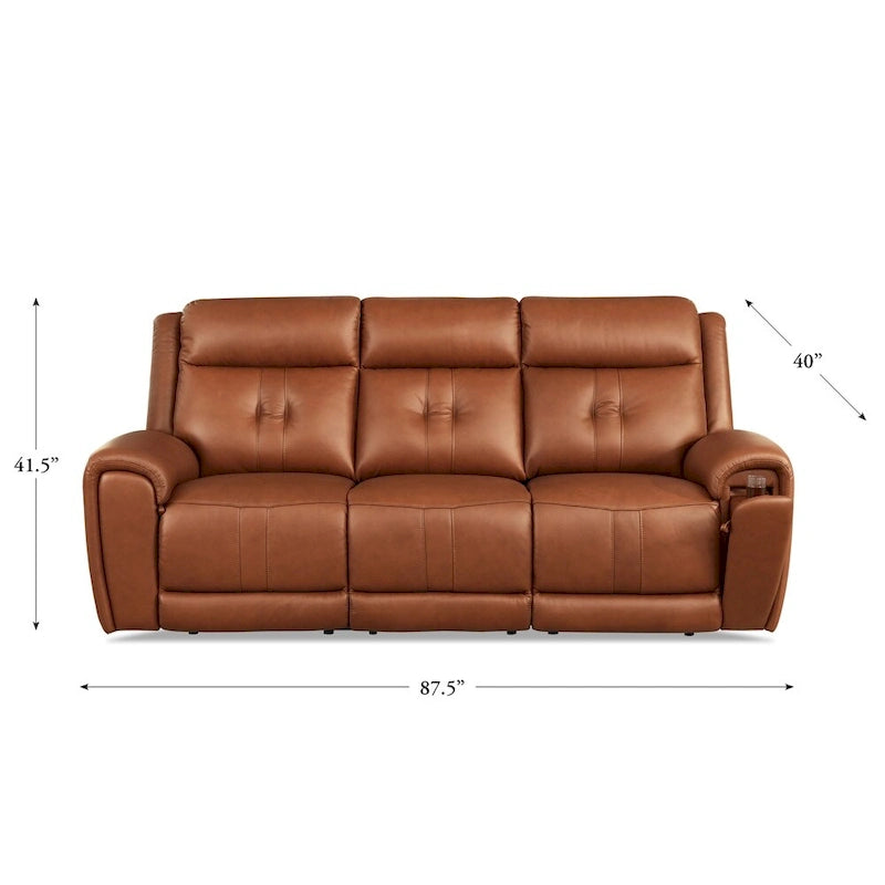 Electric reclining leather sofa