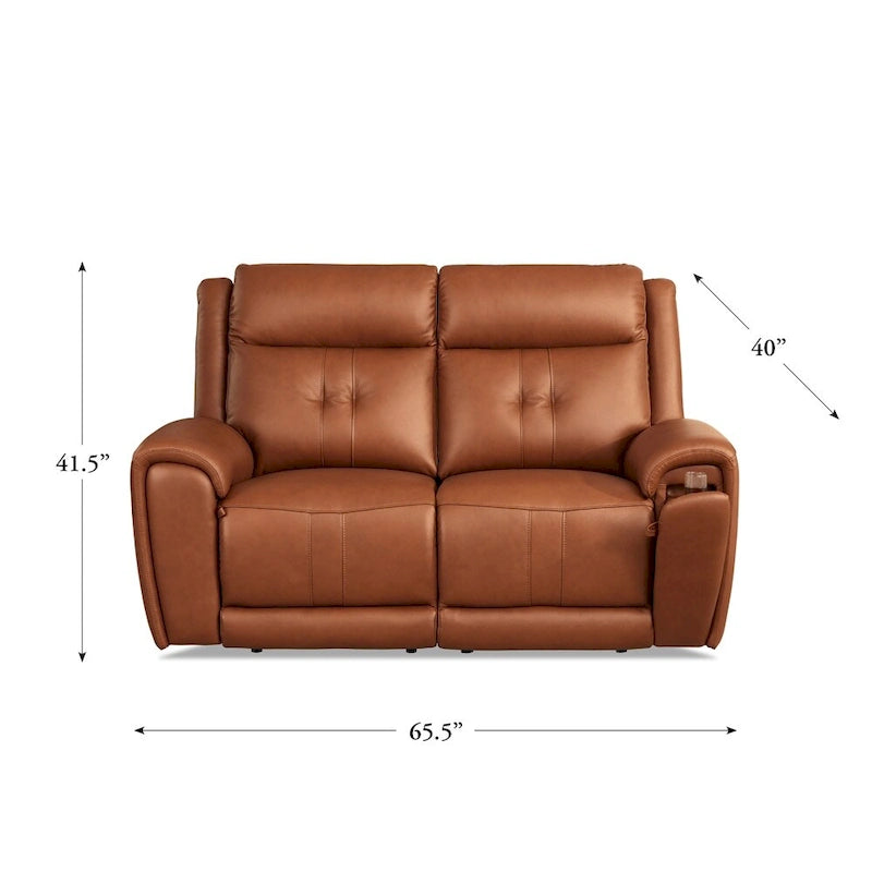 Electric reclining leather sofa