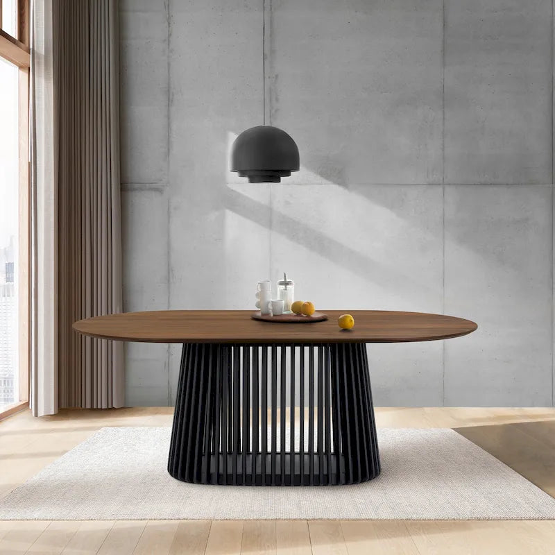 table à manger ovale en bois massif
