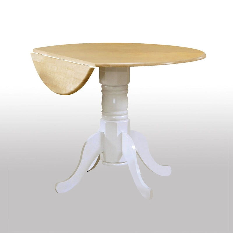 Table de salle à manger ronde à abattants sur pied central
