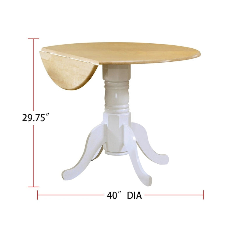 Table de salle à manger ronde à abattants sur pied central