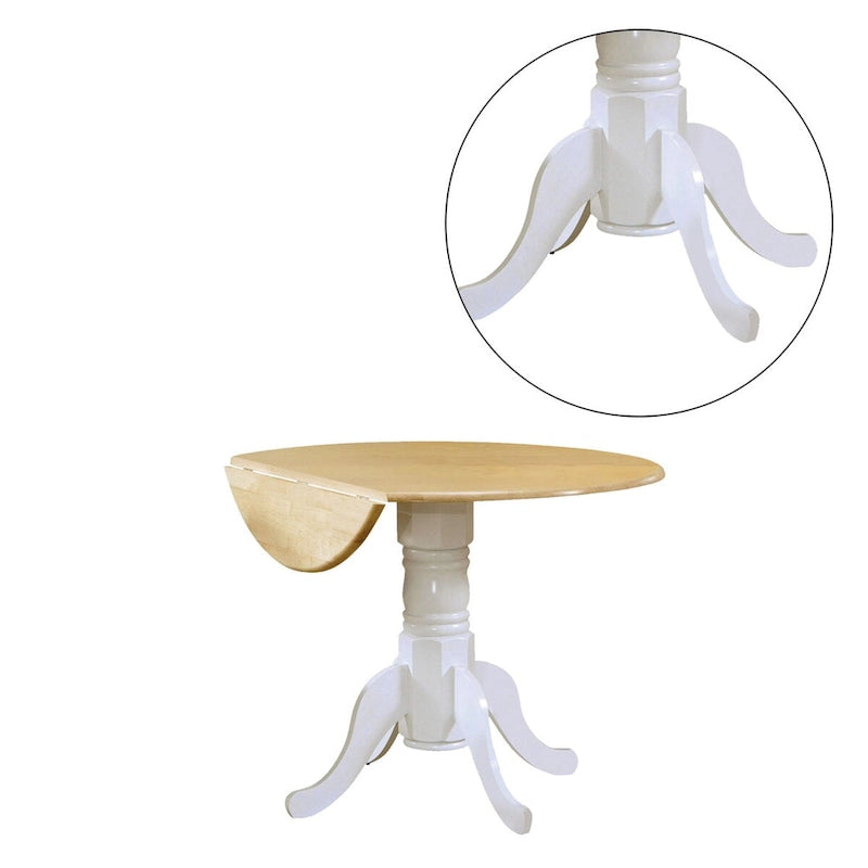 Table de salle à manger ronde à abattants sur pied central