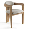 Modrest Belton Modern Off-White Fabric & White Wash Oak Dining Chair