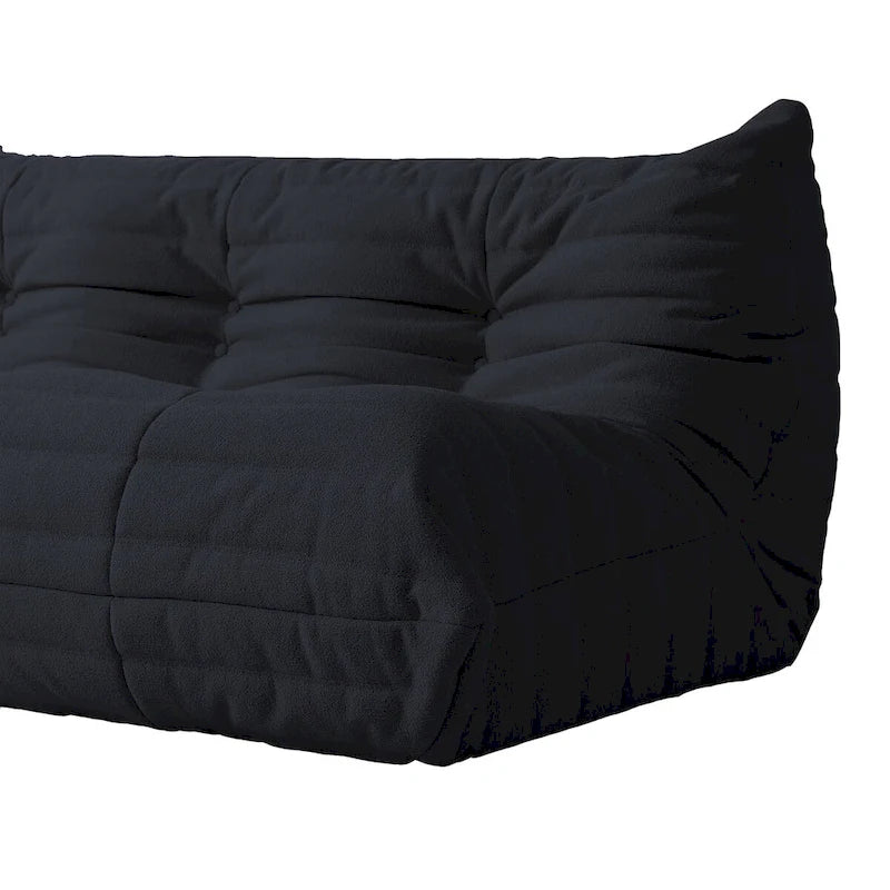 Canapé en velours, pouf géant