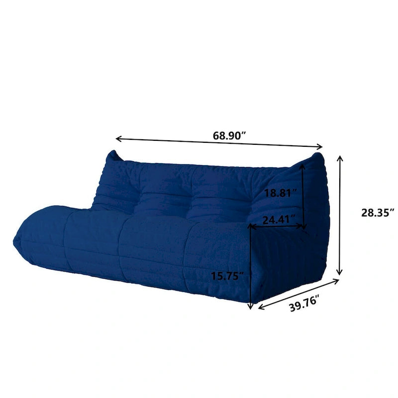 Canapé en velours, pouf géant