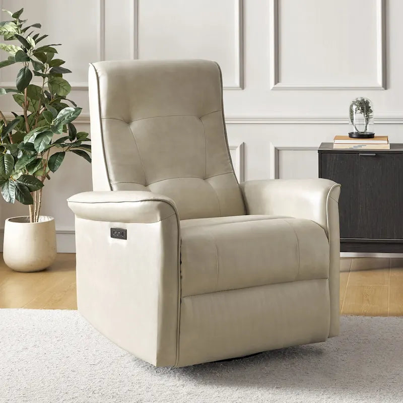 Fauteuil inclinable électrique pivotant moderne en similicuir