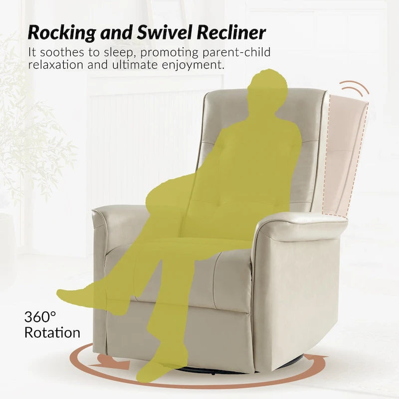Fauteuil inclinable électrique pivotant moderne en similicuir