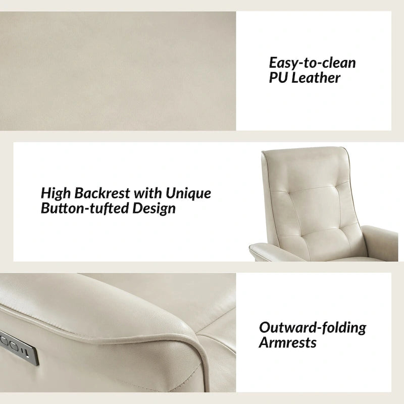 Fauteuil inclinable électrique pivotant moderne en similicuir