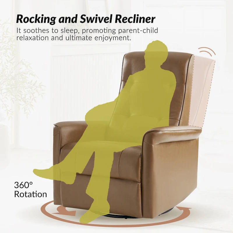 Fauteuil inclinable électrique pivotant moderne en similicuir