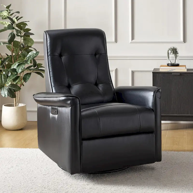 Fauteuil inclinable électrique pivotant moderne en similicuir