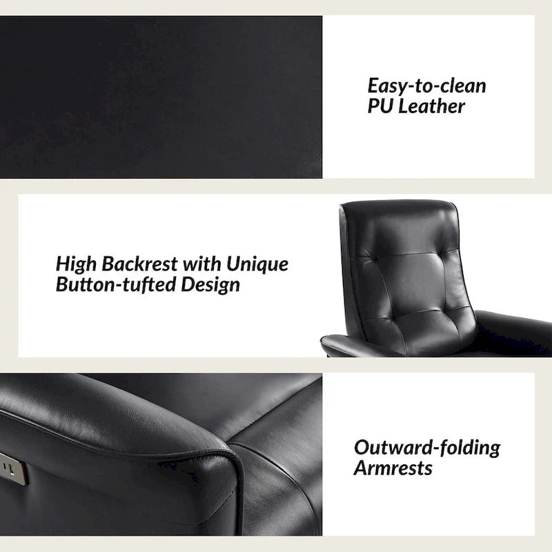 Fauteuil inclinable électrique pivotant moderne en similicuir