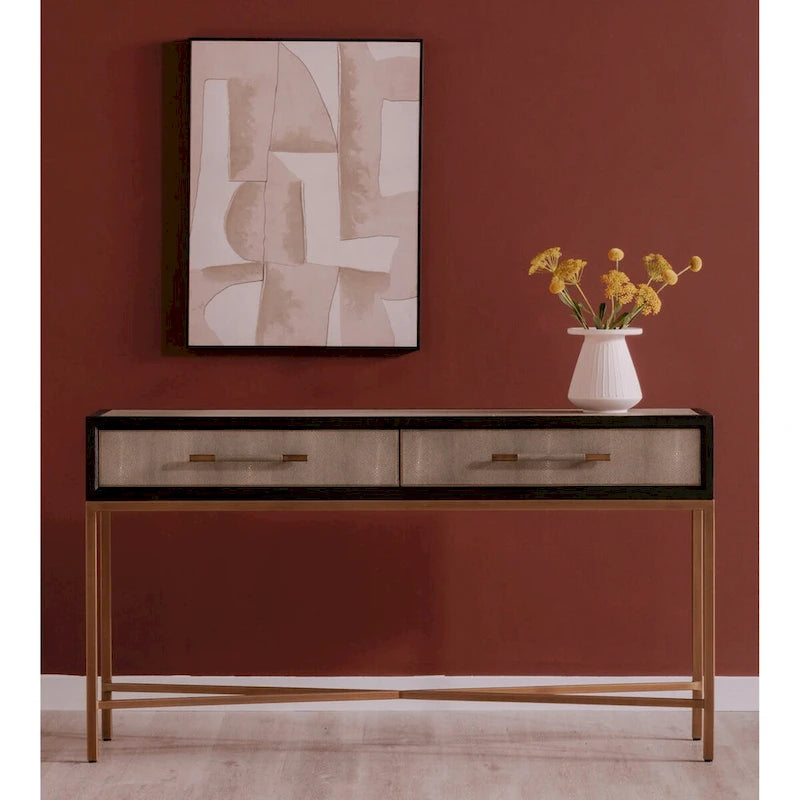 Console Art déco en bois massif et galuchat végétalien