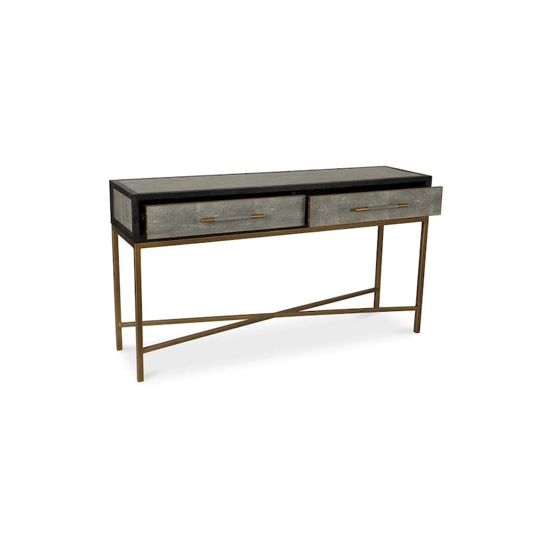 Console Art déco en bois massif et galuchat végétalien