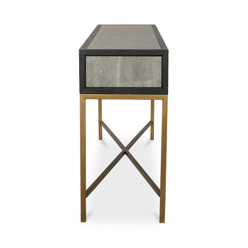 Console Art déco en bois massif et galuchat végétalien