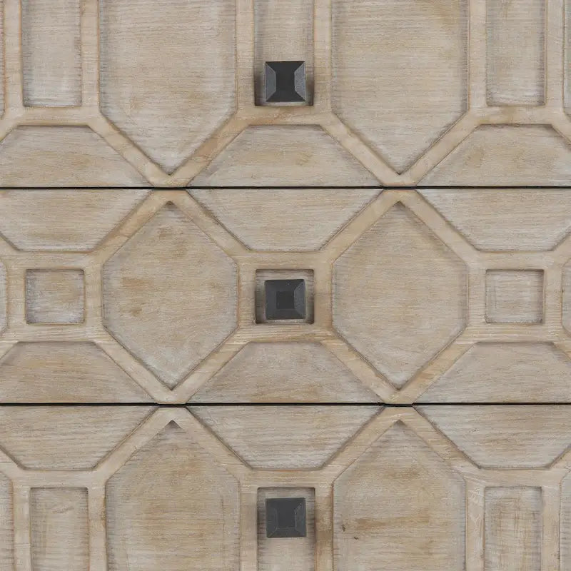 Enfilade à neuf tiroirs en placage de cèdre gris et structure en métal doré