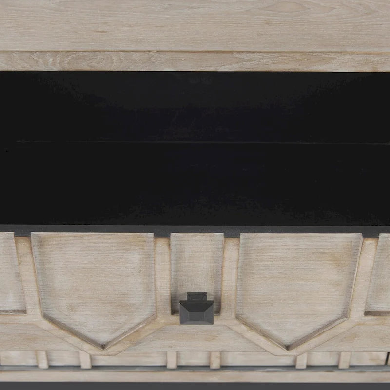 Enfilade à neuf tiroirs en placage de cèdre gris et structure en métal doré