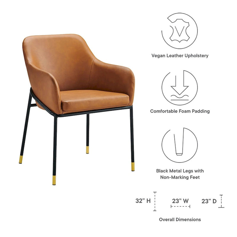 Chaise de salle à manger en cuir vegan
