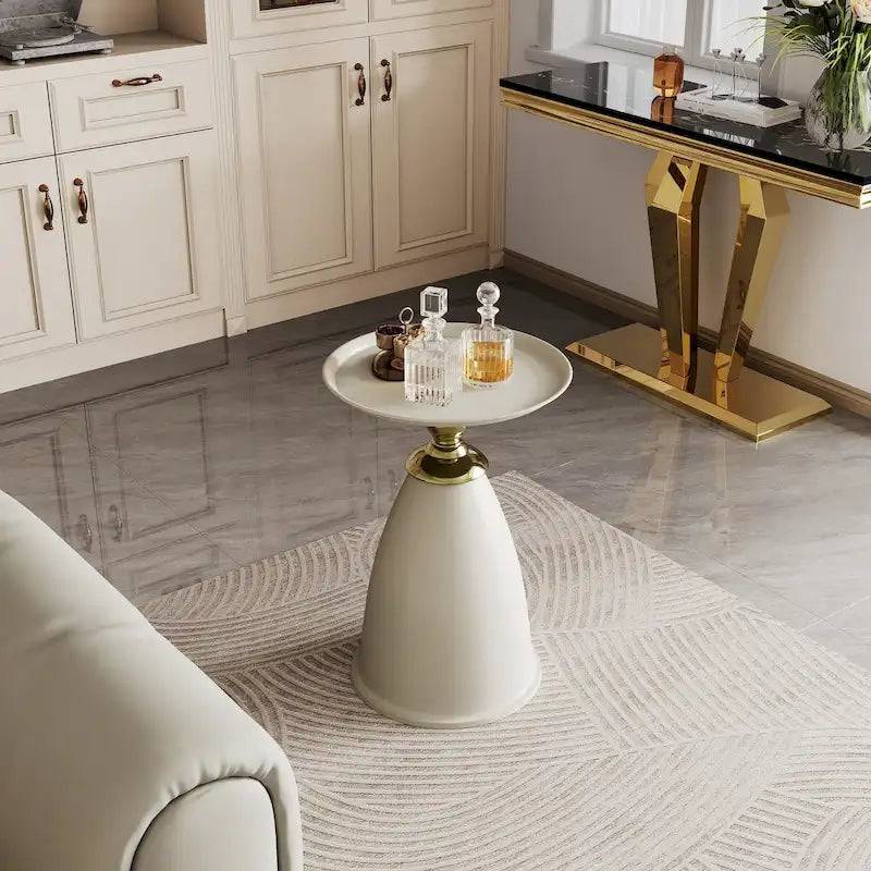 Table d'appoint ronde simple pour petits espaces